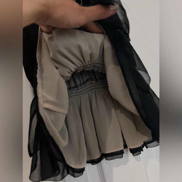 Neiman Marcus Robert Rodriguez Target Lace Ruffle Black Peplum Blouse Shirt - Picture 3 of 15